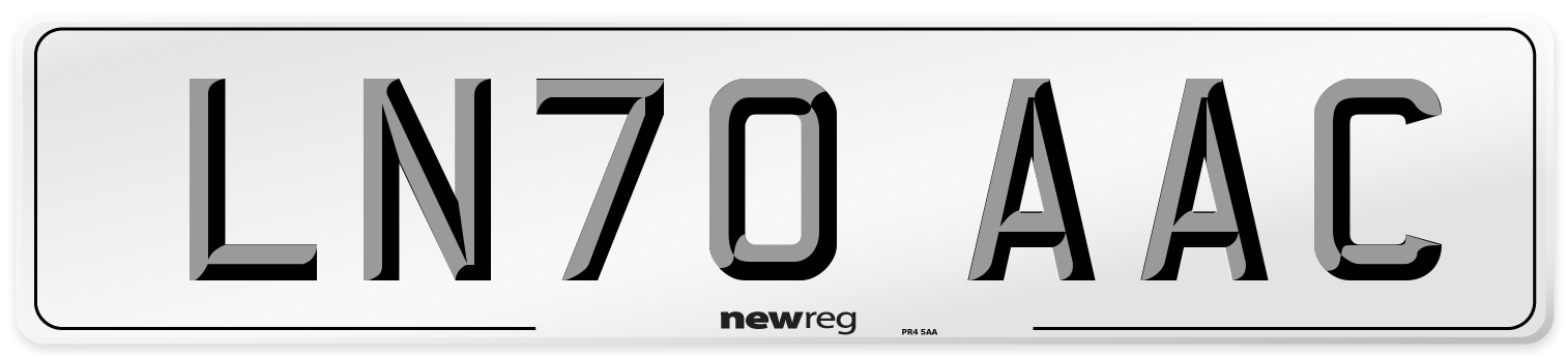LN70 AAC Number Plate from New Reg